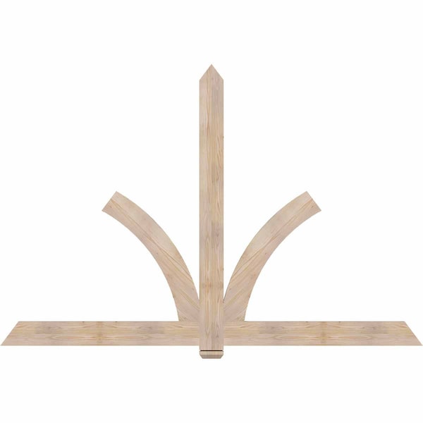 Ekena Millwork Redmond Smooth Timber Gable Bracket, Douglas Fir, 96"W x 64"H x 1 1/2"D x 5 1/2"F, 16/12 Pitch GBW096X64X0206RED00SDF - main